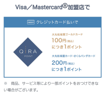VISA・Mastercard加盟店で貯まるポイント