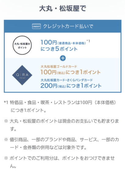 大丸・松坂屋で貯まるポイント