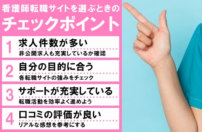 看護師転職サイトを選ぶ際の注目ポイント