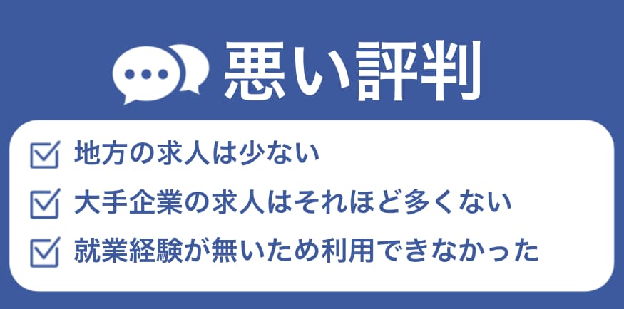 『20代の転職相談所』の悪い評判