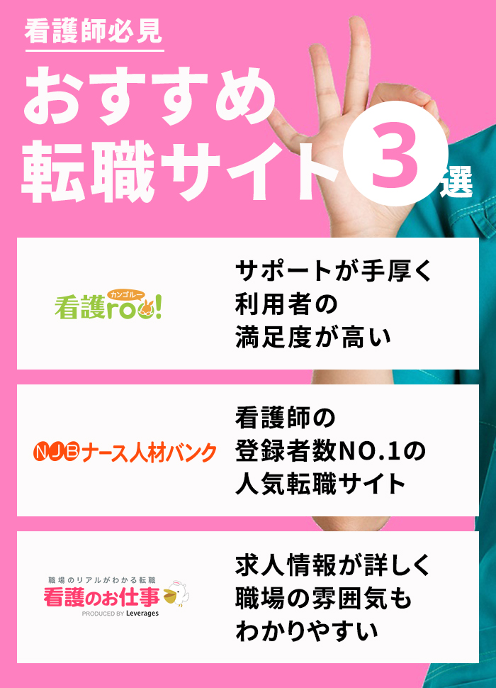 おすすめ看護師転職サイト3選