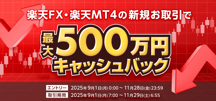 <要エントリー>最大500万円!!FX取引キャッシュバックキャンペーン! | 楽天証券
