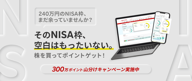 <要エントリー>NISA成長投資枠を使おう!300万ポイント山分けキャンペーン | 楽天証券