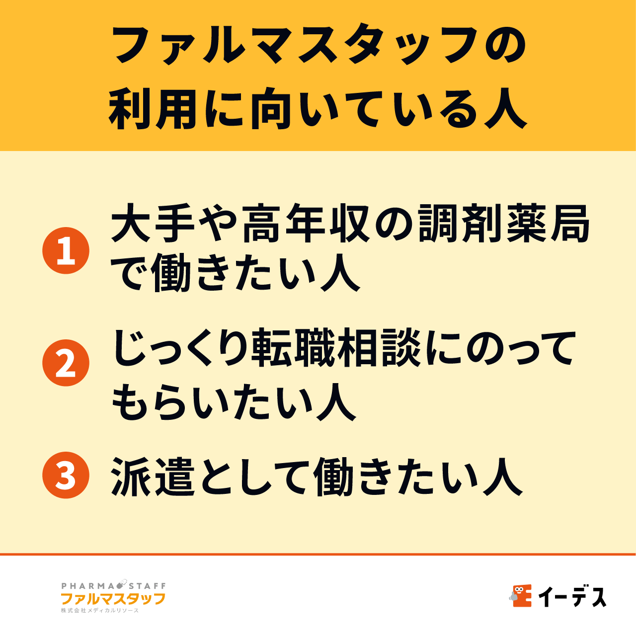 ファルマスタッフの利用に向いている人