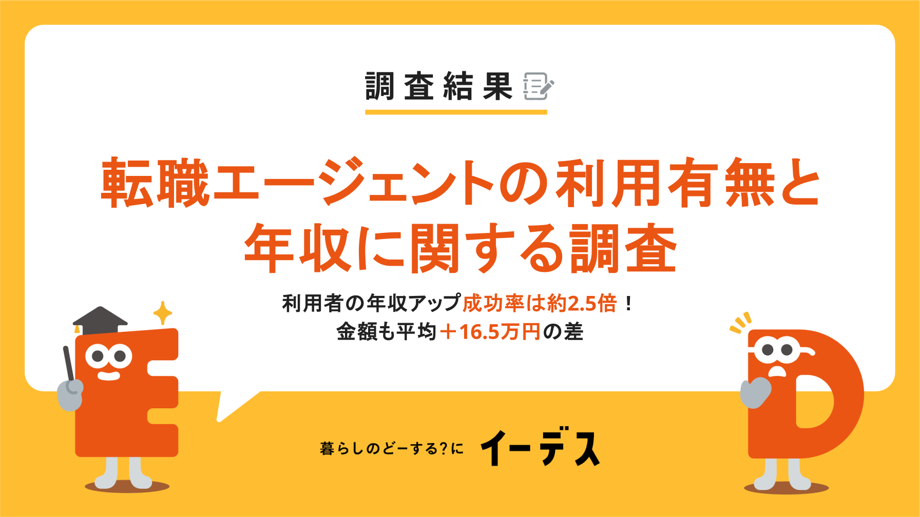 転職エージェント利用者は「年収アップ成功率」「年収アップ平均金額」が高い！転職エージェントの利用有無と年収に関する調査