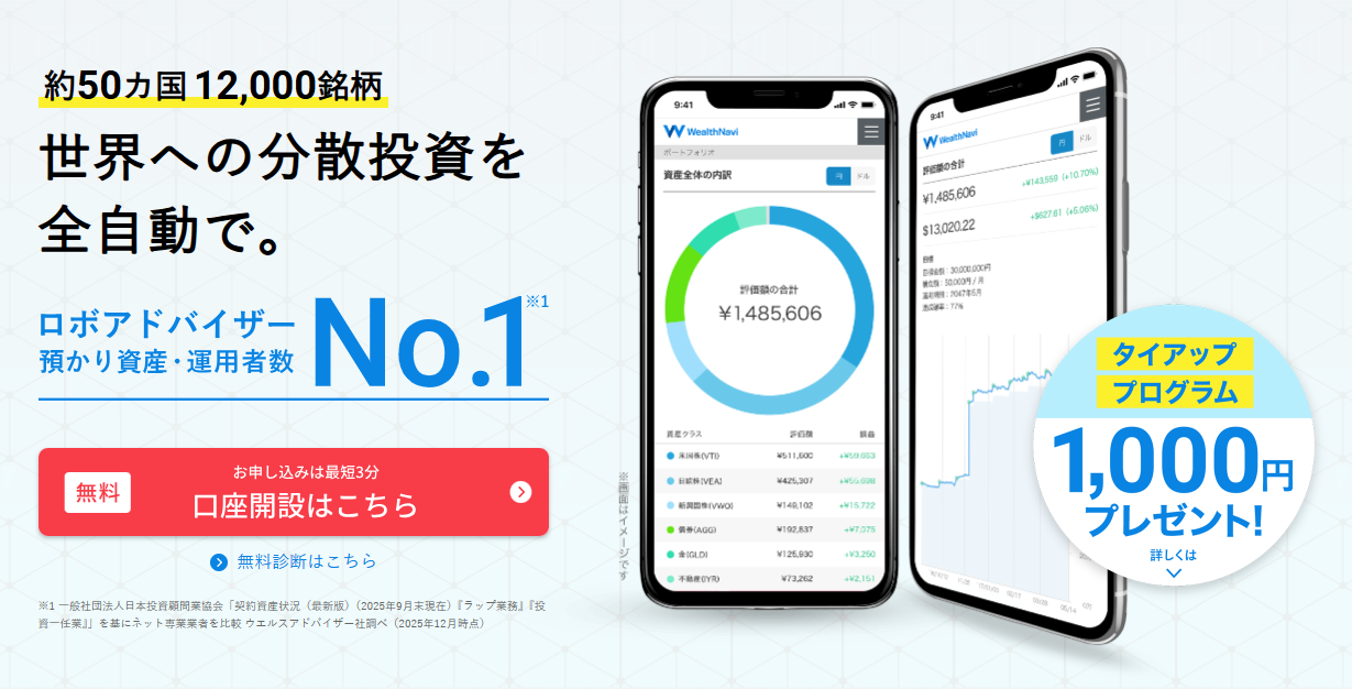 wealthnaviの公式サイト