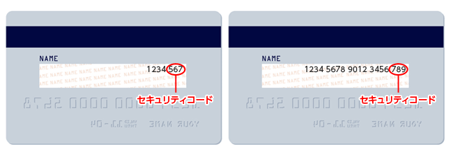 クレジットカードのセキュリティコード