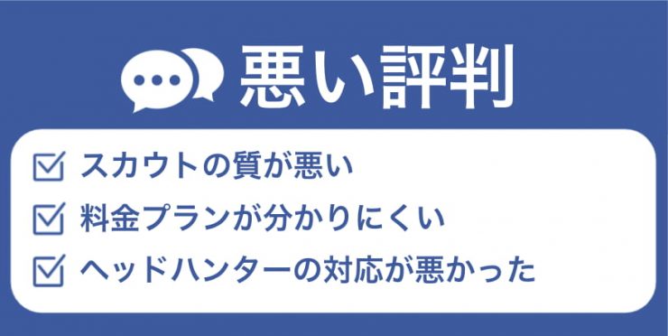 ビズリーチによくある悪い評判