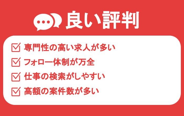 フォスターフリーランスの良い評判・口コミ