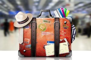 荷物の入っている旅行かばん